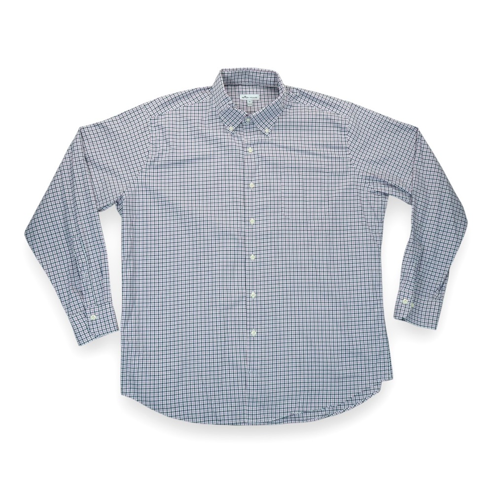 Peter Millar XL‎ Men's Plaid Pattern Long Sleeve Button Down Shirt ~ EUC